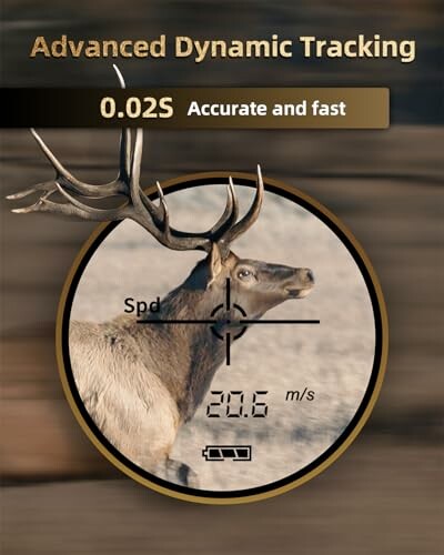 Elch im Visier mit Geschwindigkeit und Tracking-Informationen