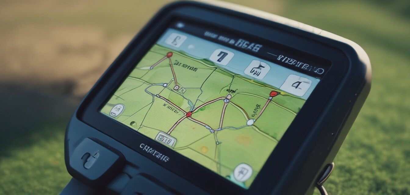 Golf GPS device showing course map