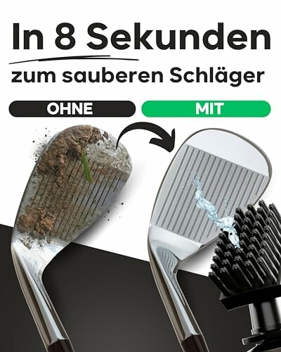 Vergleich eines schmutzigen und eines sauberen Golfschlägers.