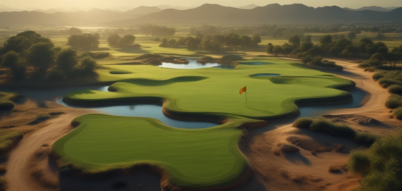 Golf course layout with GPS device