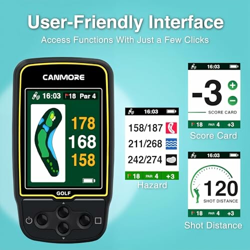 Benutzerfreundliche Oberfläche eines Golf-GPS-Geräts