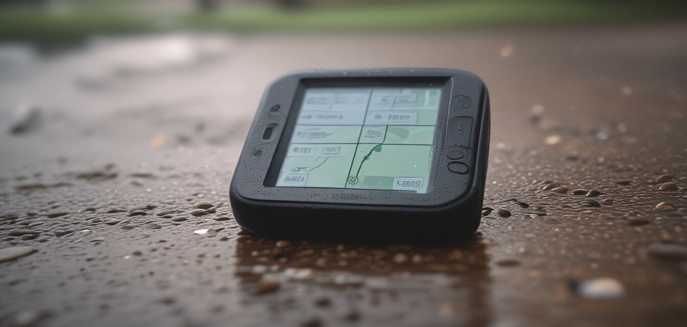 Detailansicht eines wasserdichten Golf GPS Geräts