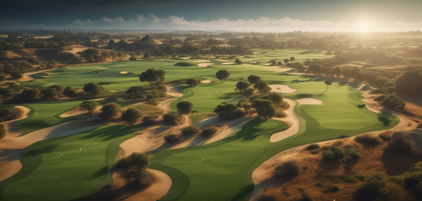 Golf course map with distances