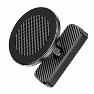 Schwarzer magnetischer Handyhalter mit Karbonfasermuster